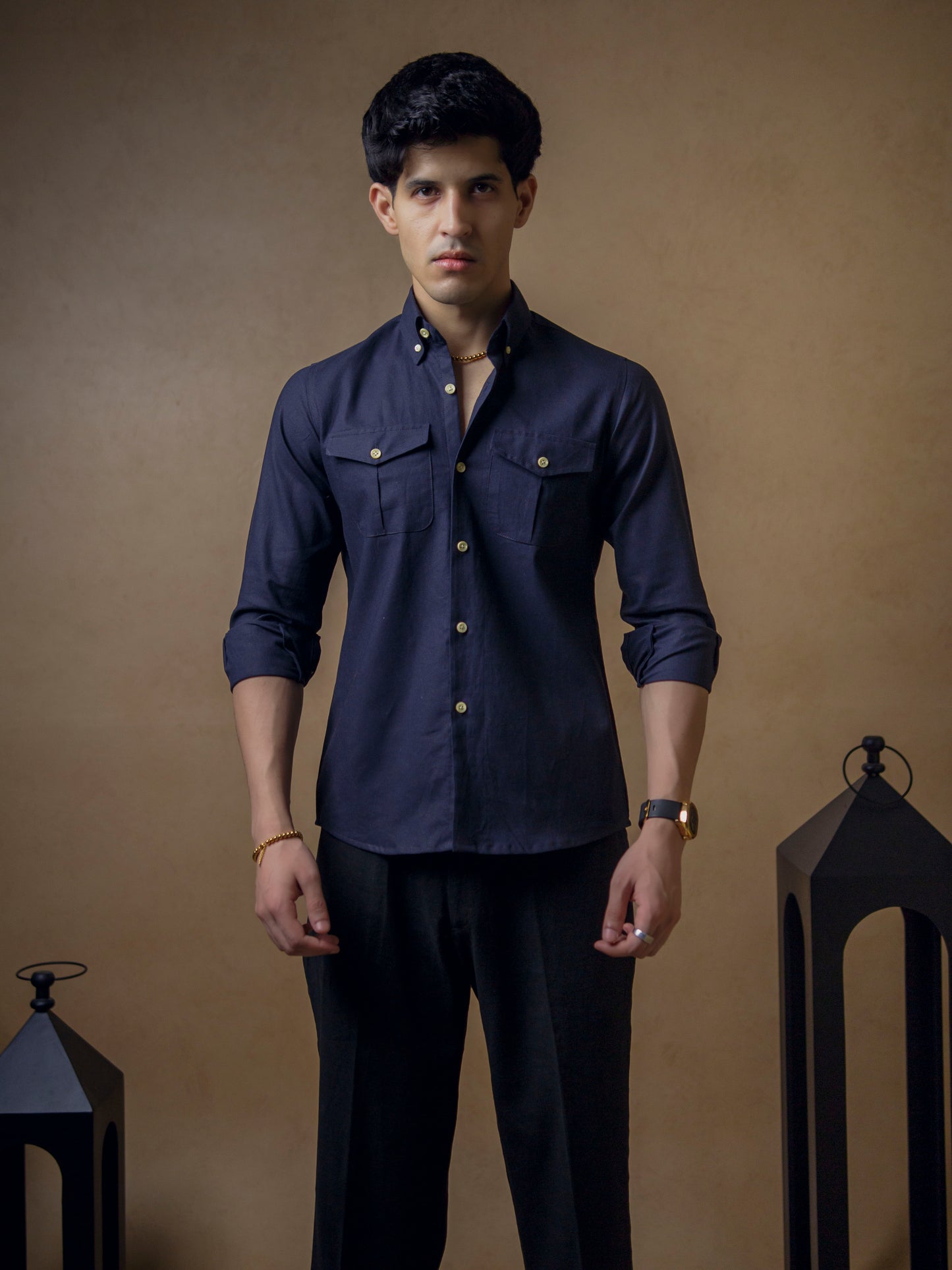 Dark Navy with Black