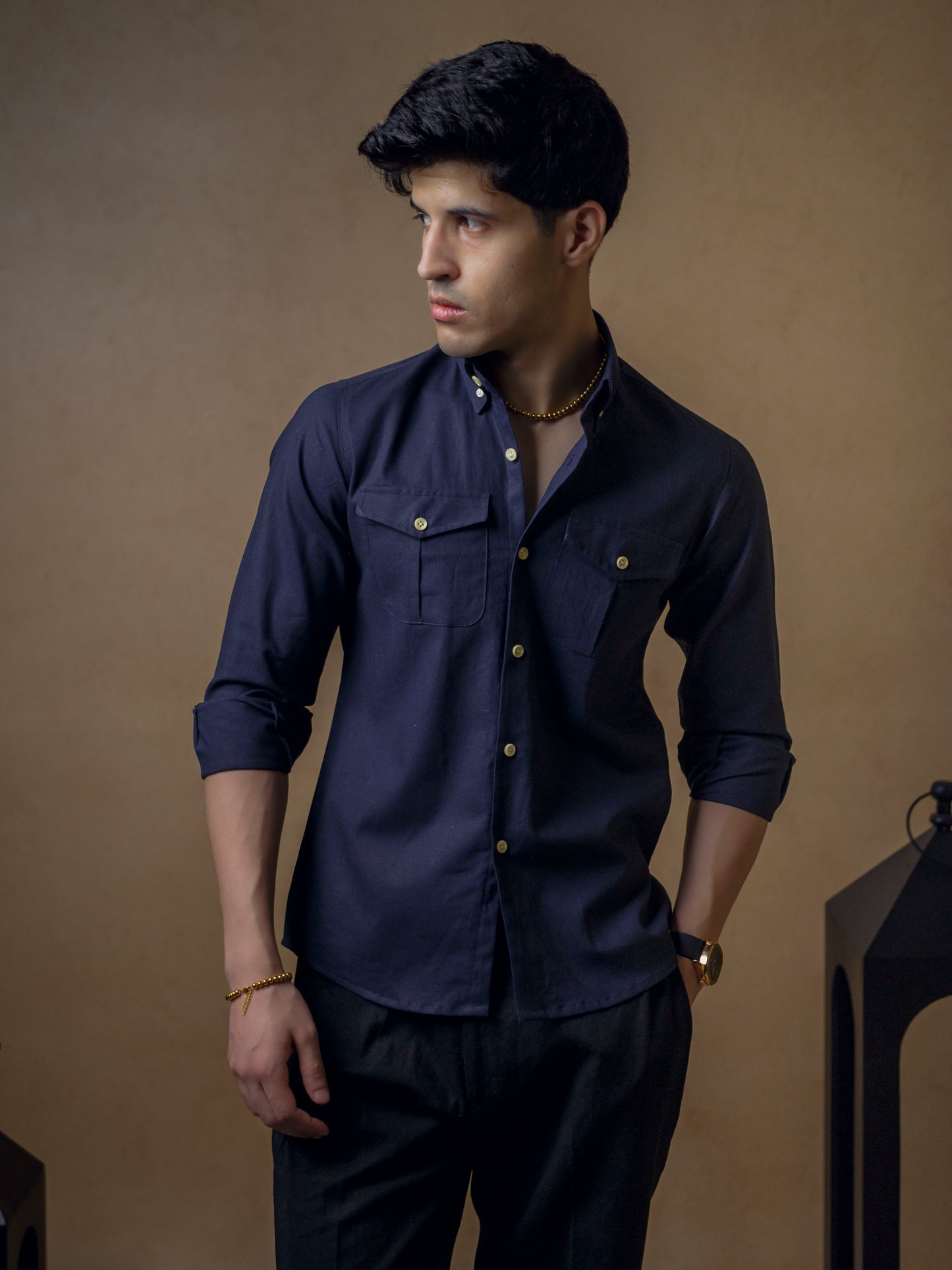 Dark Navy with Black