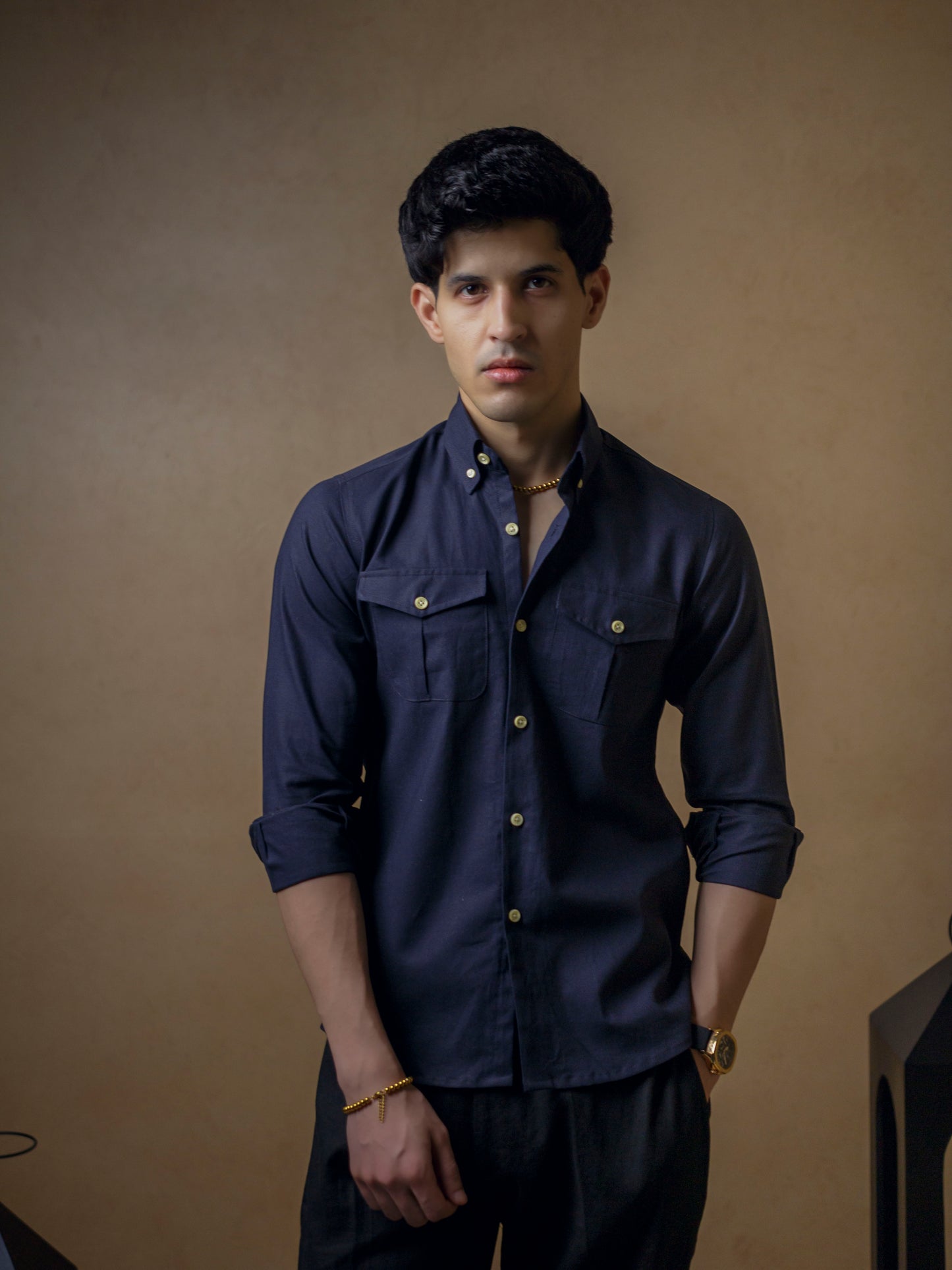 Dark Navy with Black