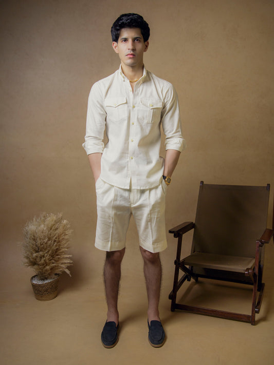 Ivory with Ivory Shorts