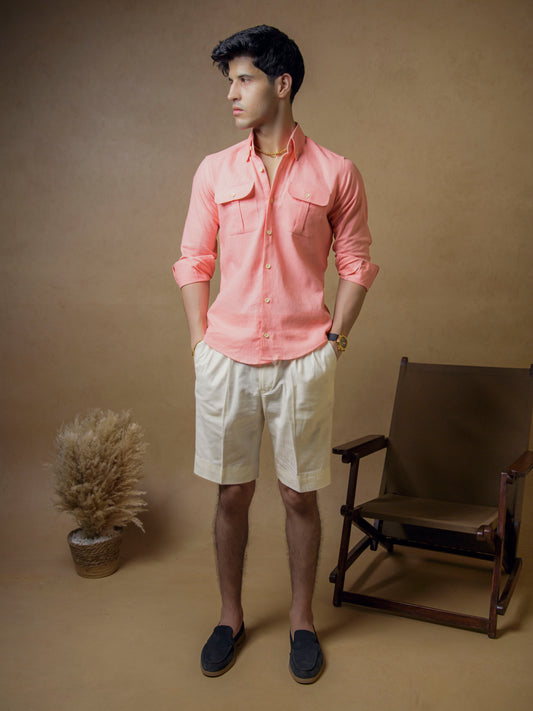 Pink with Ivory Shorts