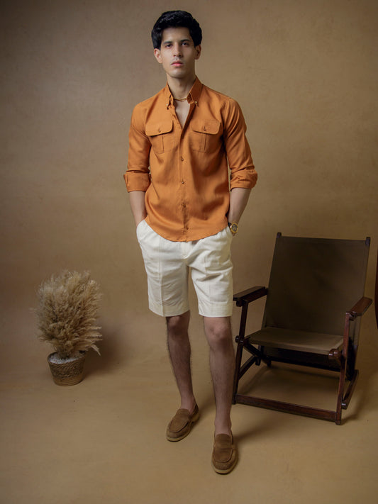Rust with Ivory Shorts