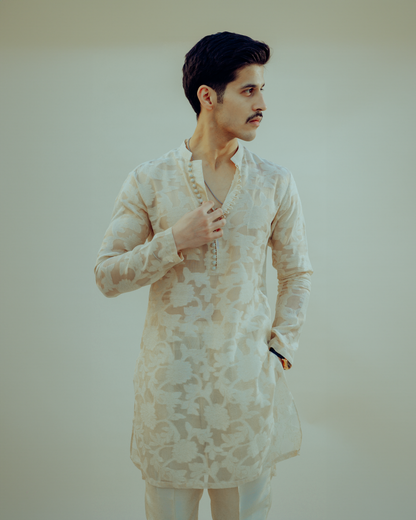 Men’s festive wear beige kurta