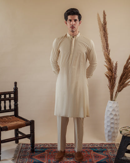 Double Ban Collar Kurta for Men