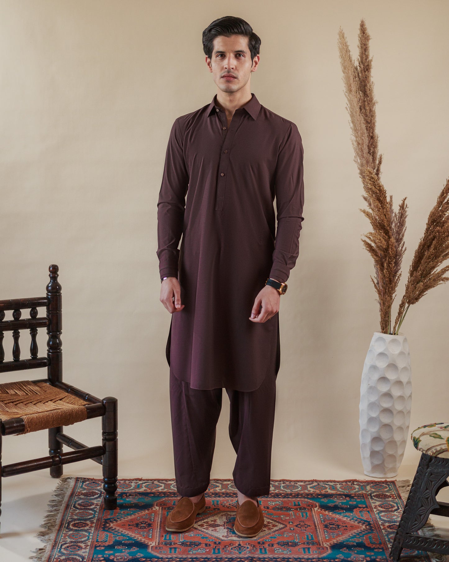 brown kameez shalwar
