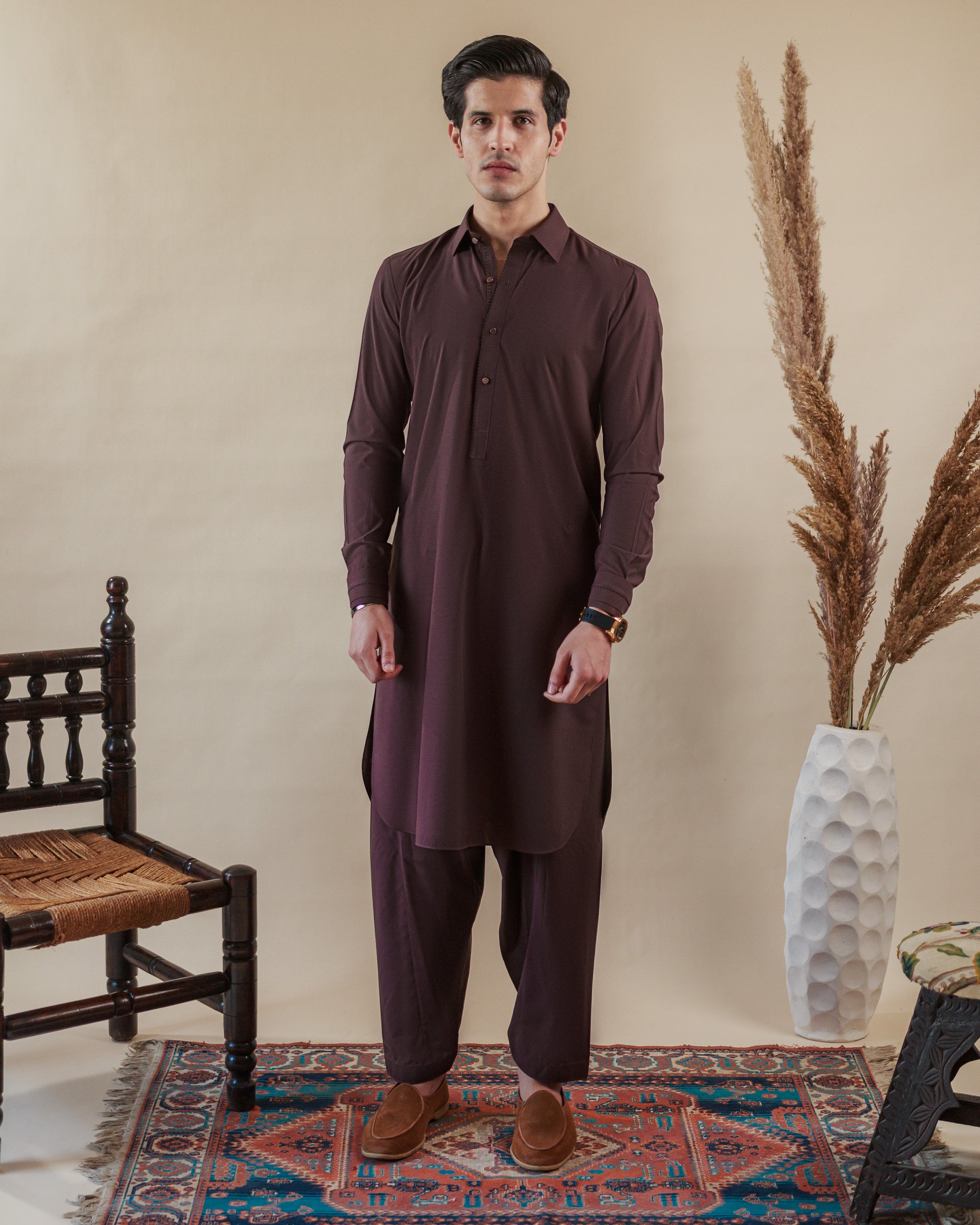 brown kameez shalwar