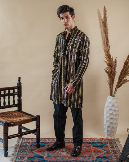 Men’s Festive Black Kurta Trouser