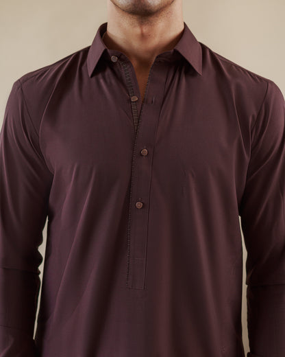 Men’s brown kameez with Collar