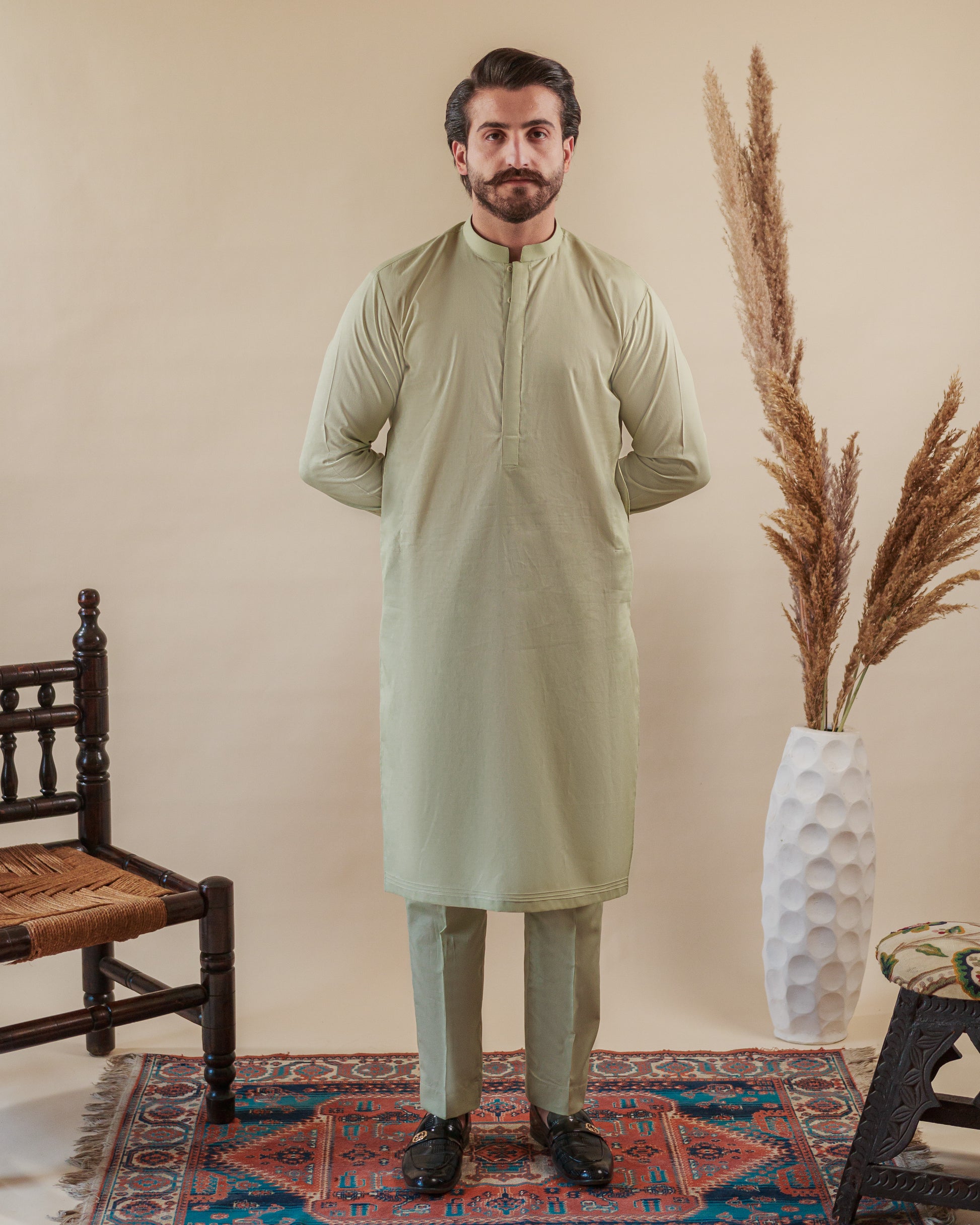 Stylish Pleated Daman Kurta for Men