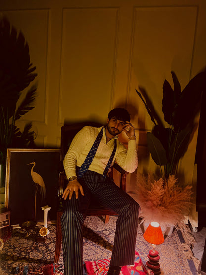 Navy Blue Pinstripes Pant