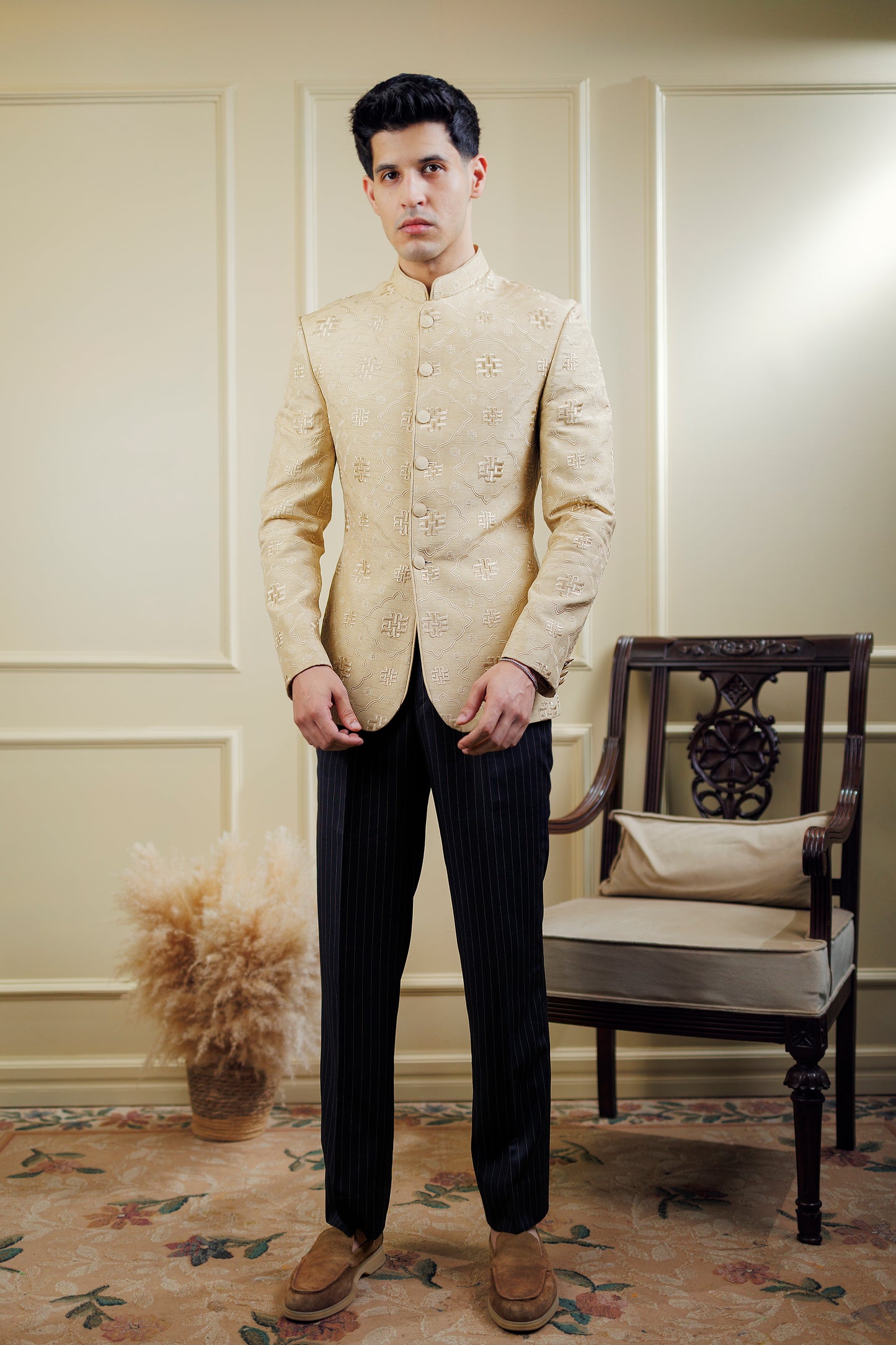 Beige Stone with Pin Stripes