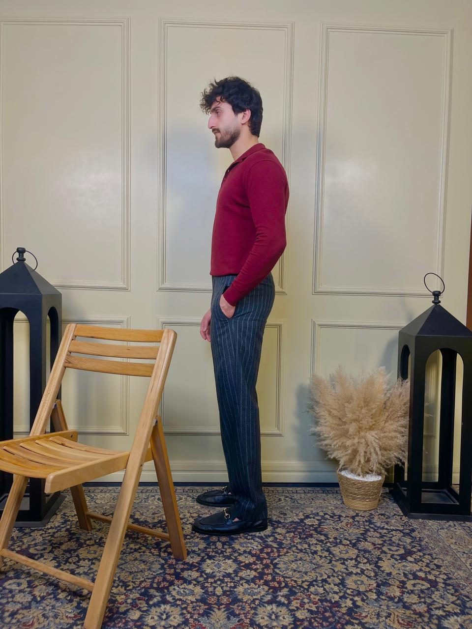 Grey Pinstripes Pant