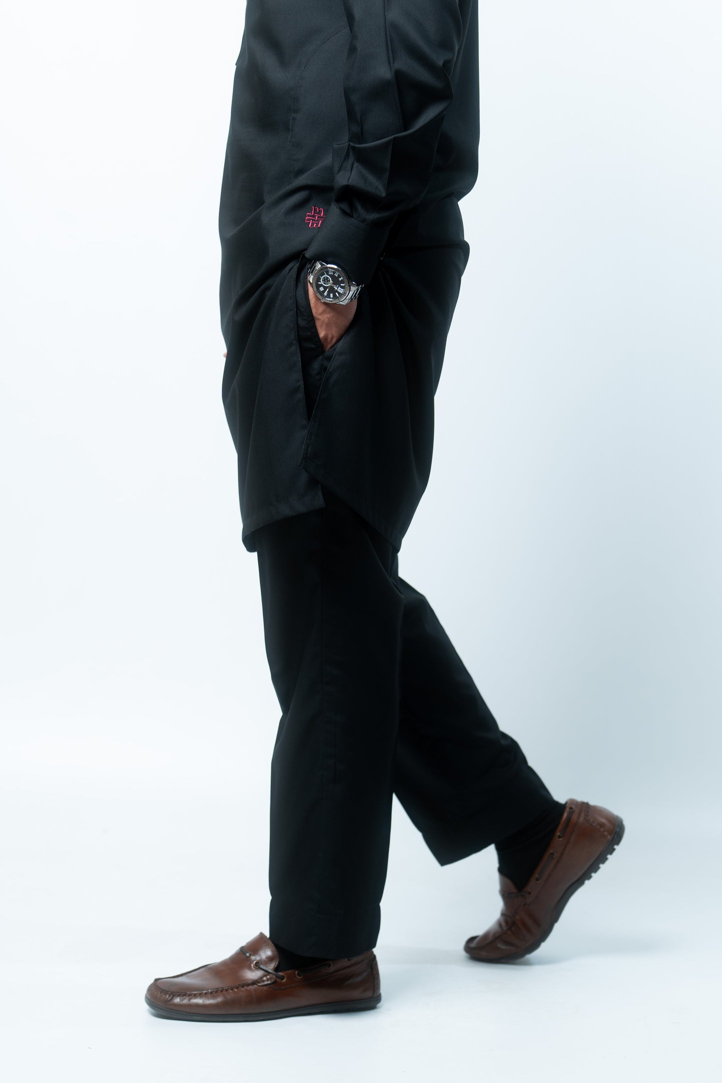 Kurta Trouser Set Jet Black - Neom Black