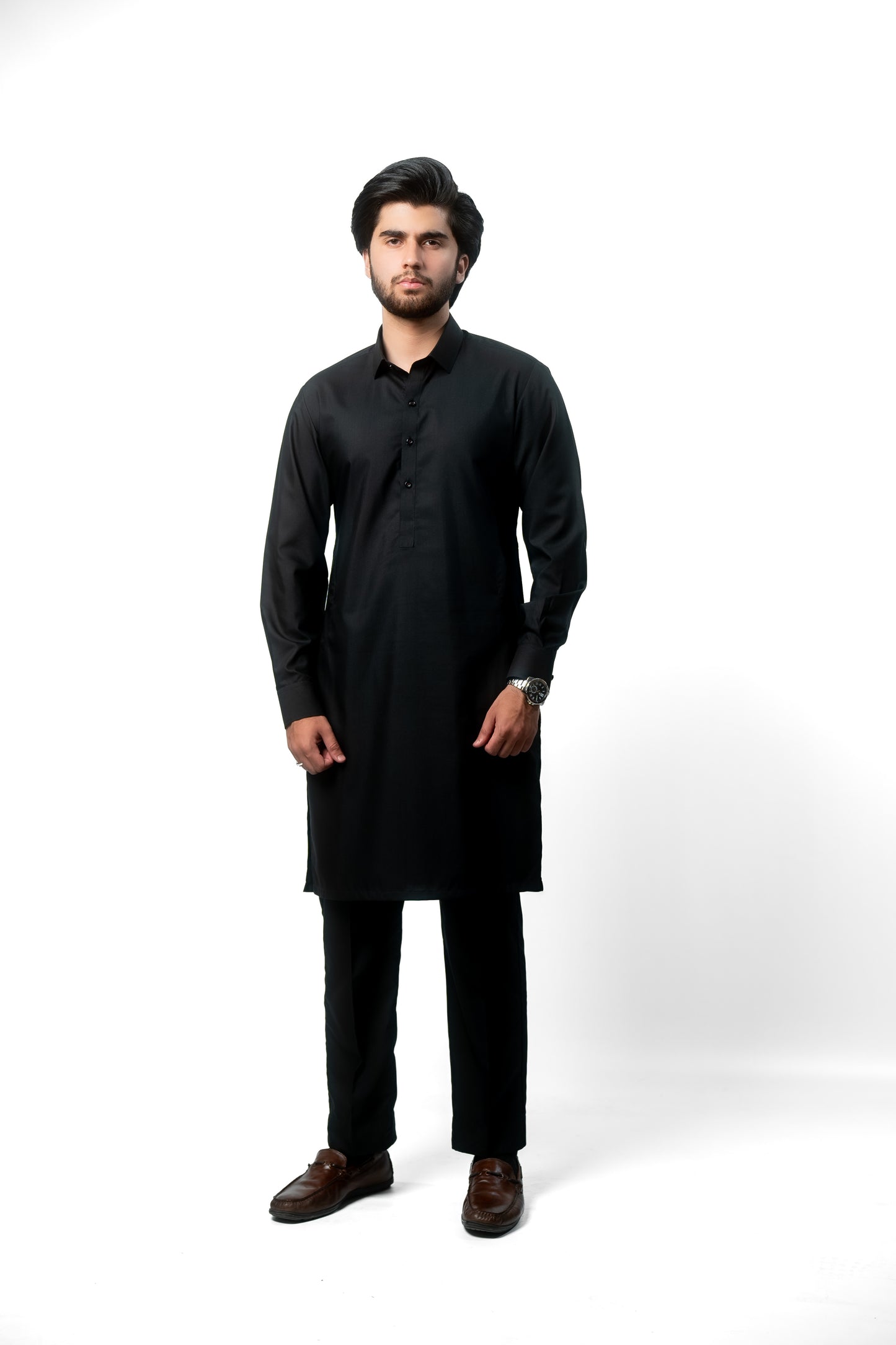 Kurta Trouser Set Jet Black - Neom Black