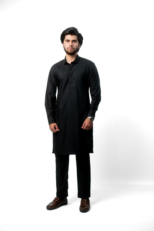Kurta Trouser Set Jet Black - Neom Black