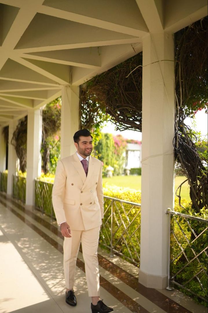 Double Brested Ivory Two-Piece Suit