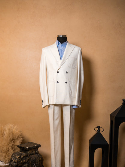 White double-breasted suit 