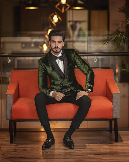 Emerald Velvet Double Breasted Tux
