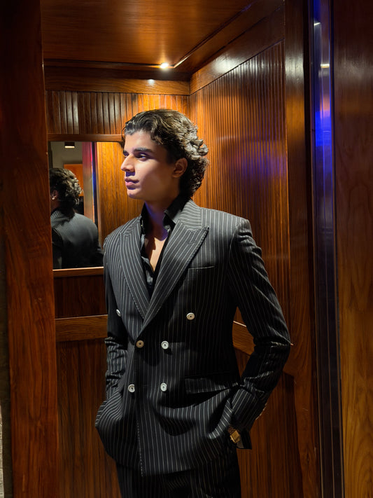 Nero Milano - Black Pinstripe Two-Piece Suit