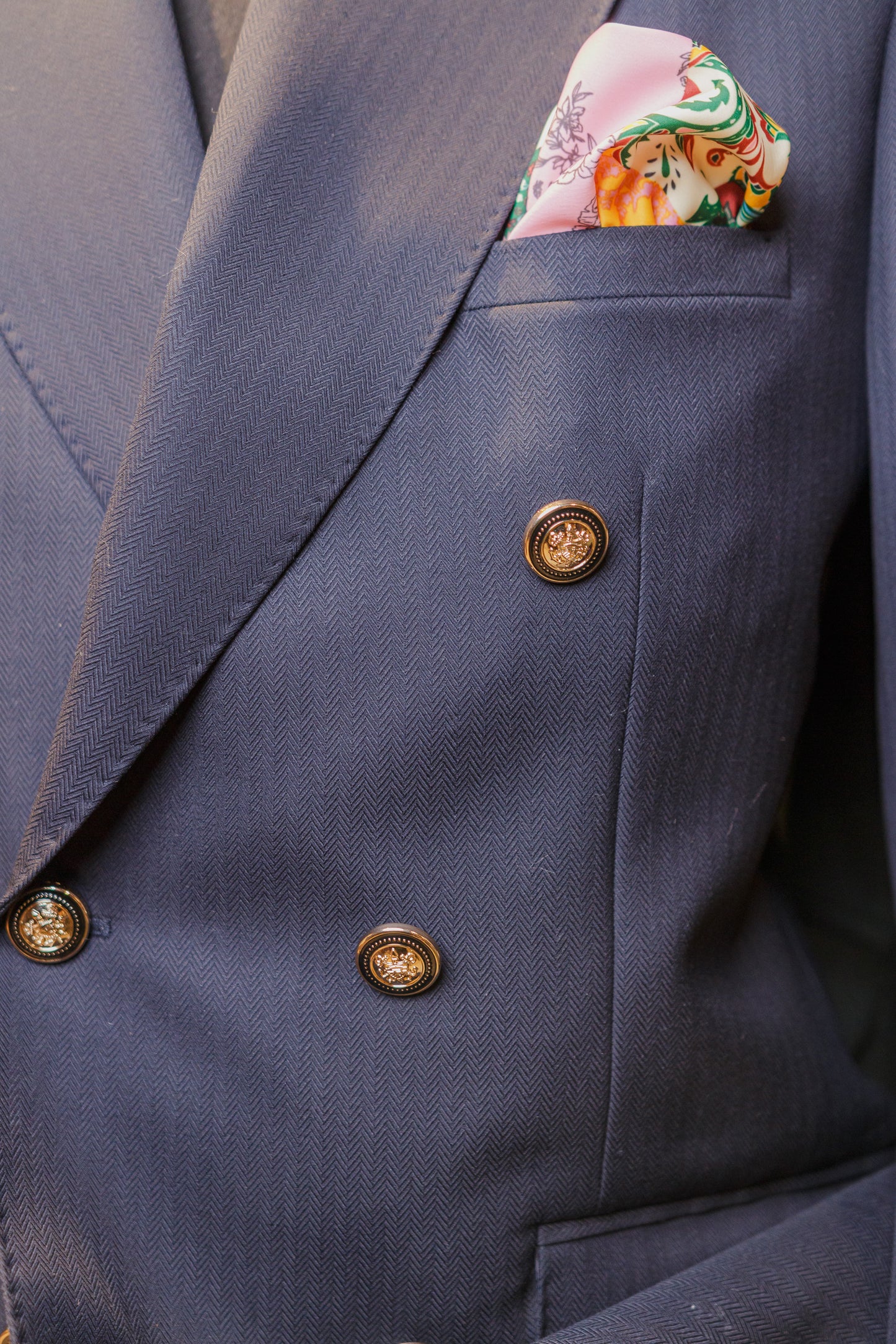 Blue Herringbone