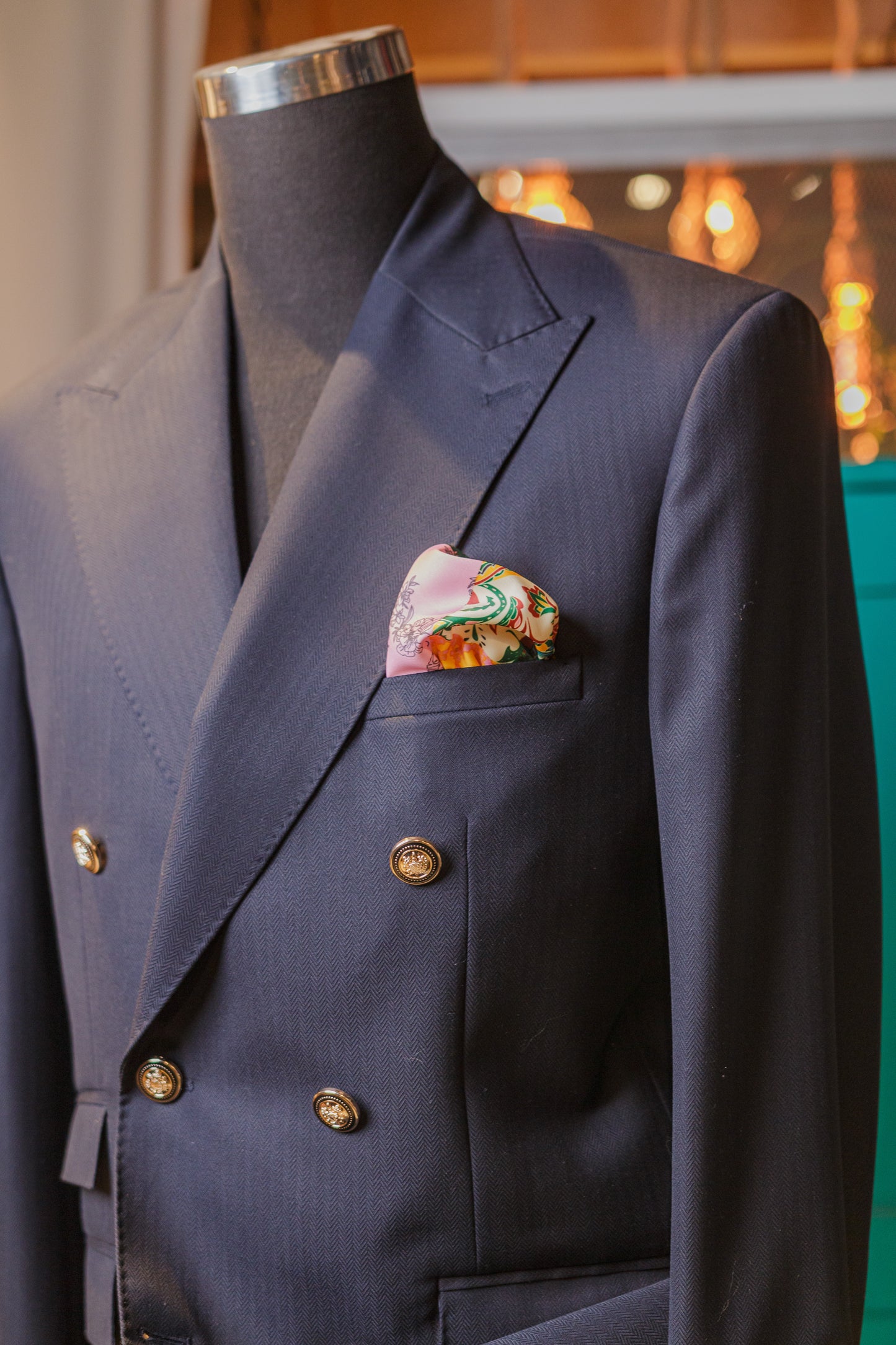 Blue Herringbone
