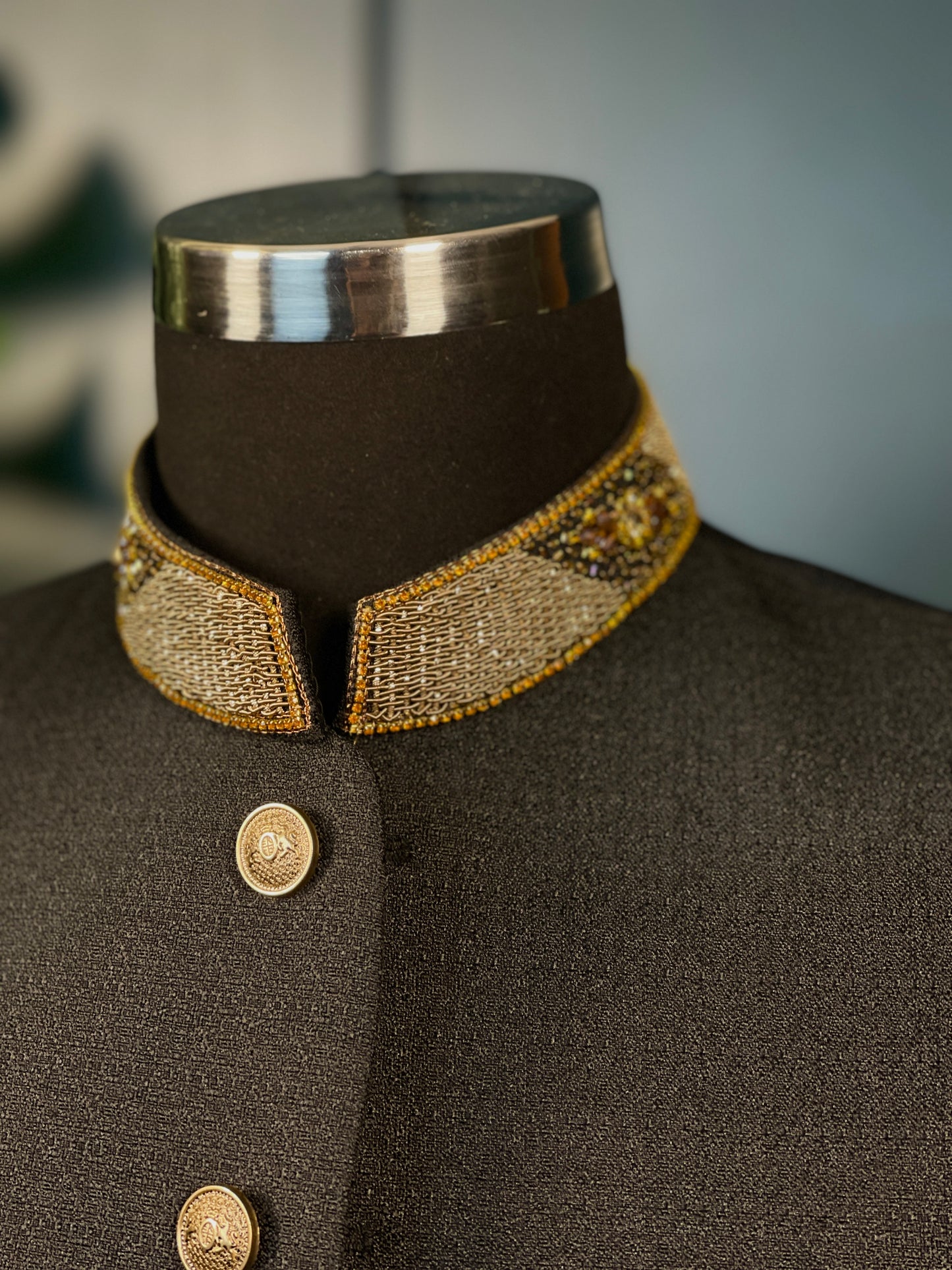 Textured Obsidian - Black Sherwani