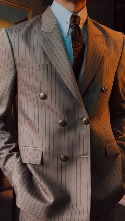 Bruno Milano - Brown Pinstripe Two-Piece Suit