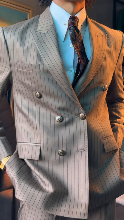 Bruno Milano - Brown Pinstripe Two-Piece Suit