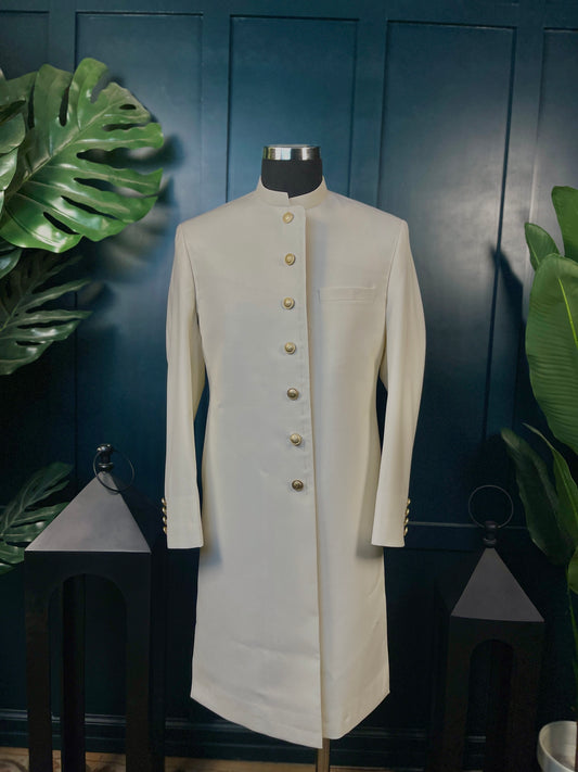 Sovereign Cut - Plain Off-white Sherwani