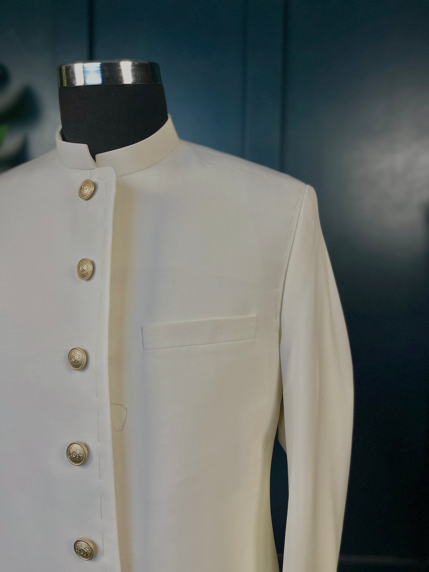 Sovereign Cut - Plain Off-white Sherwani