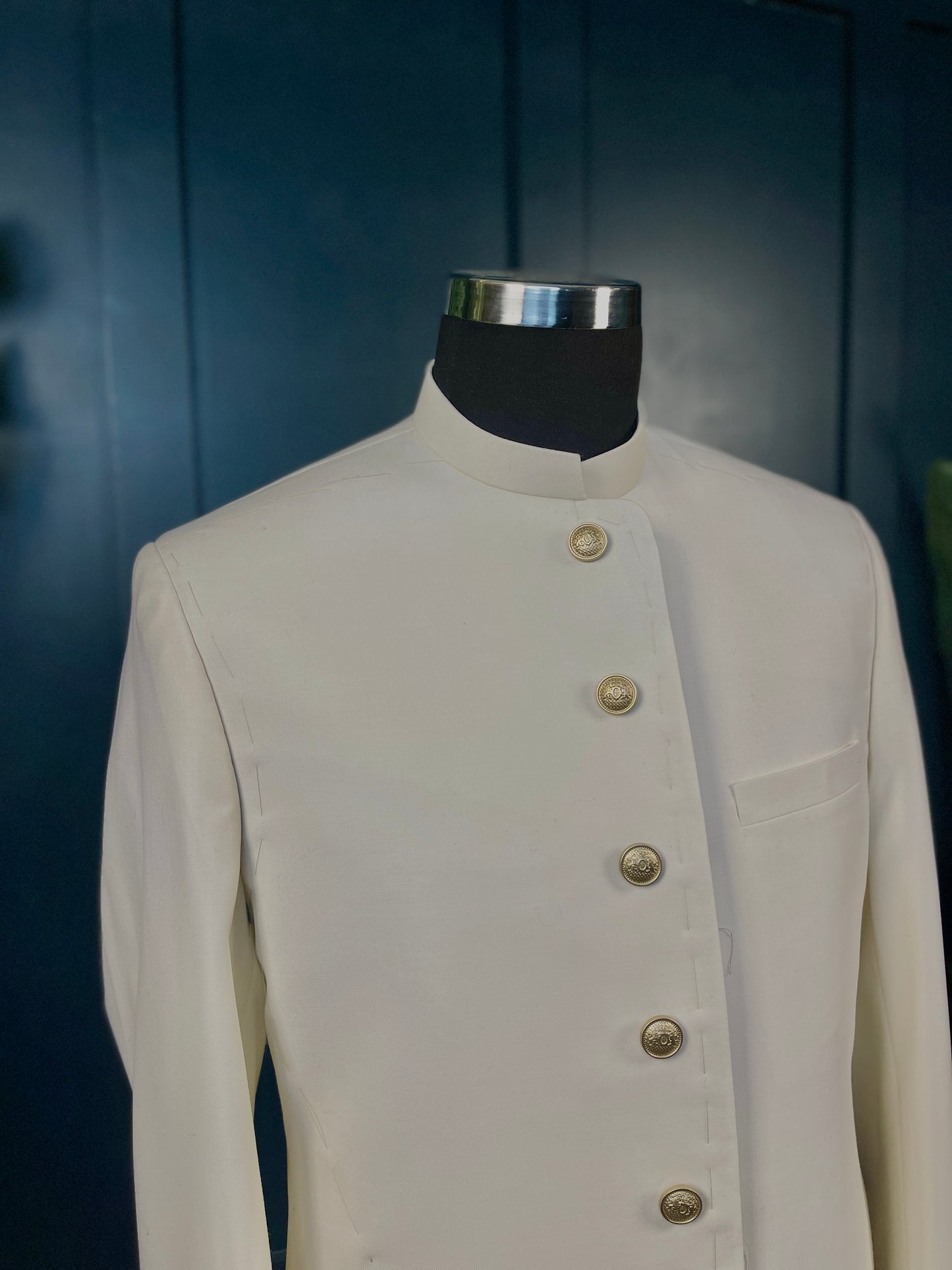 Sovereign Cut - Plain Off-white Sherwani