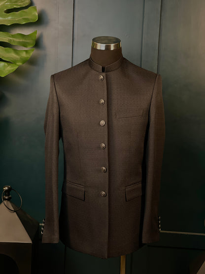 Night Baron - Textured Black Prince Coat