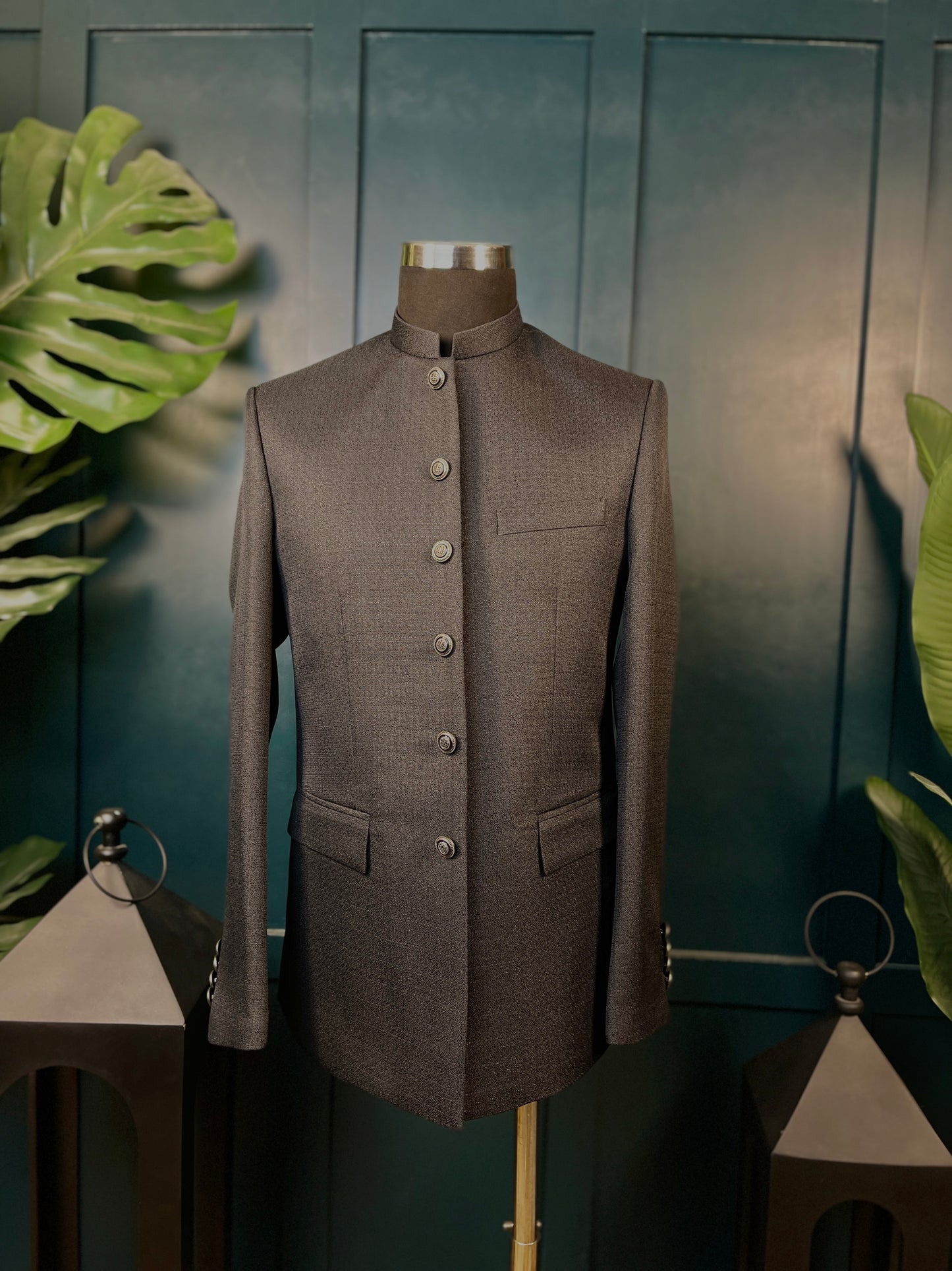 Night Baron - Textured Black Prince Coat