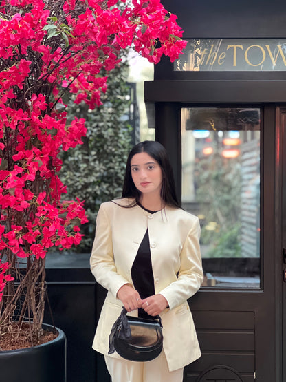 Sleek Collarless Blazer Set - RTW