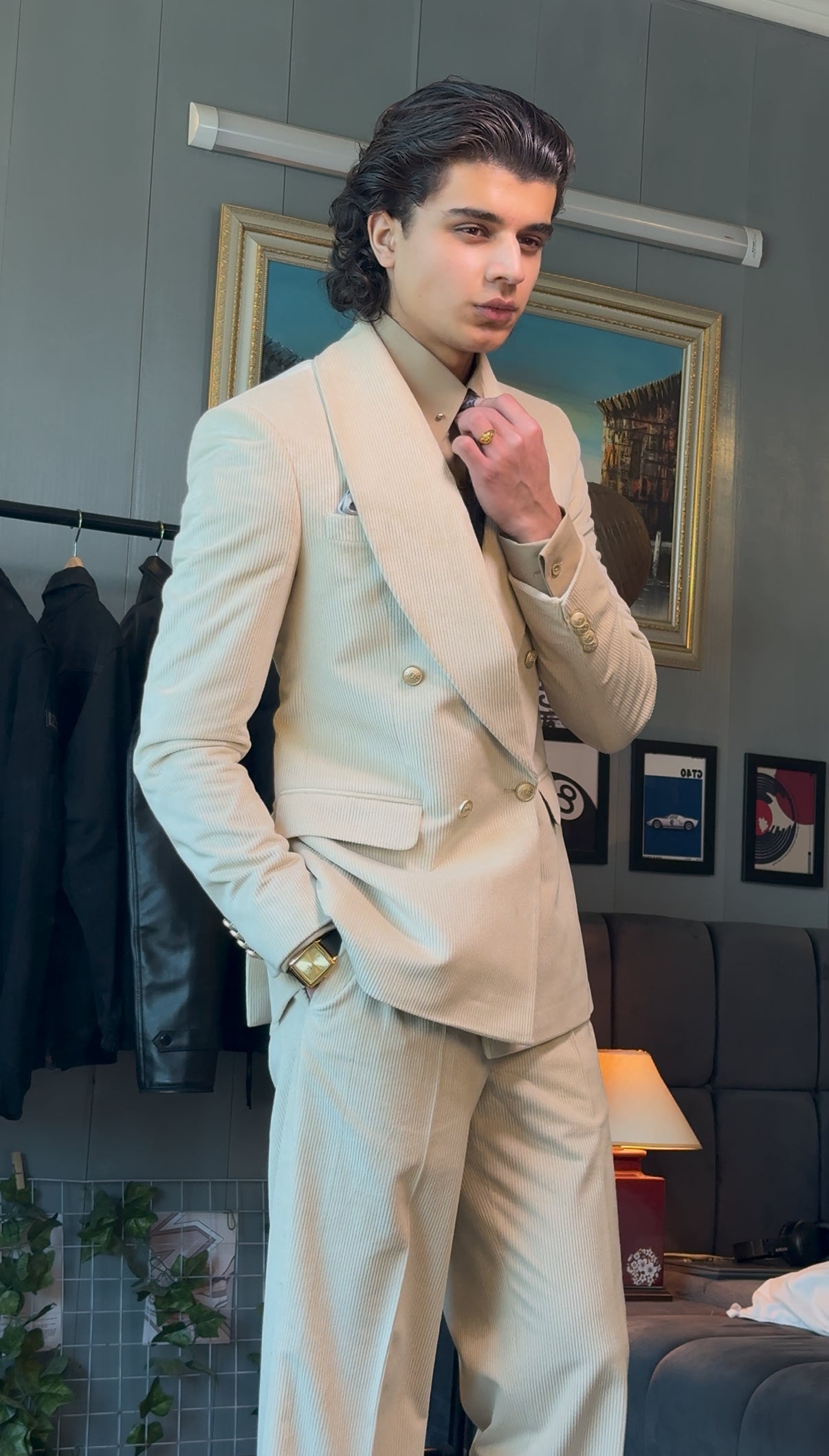 Elysian - Cream Corduroy Two-Piece Suit