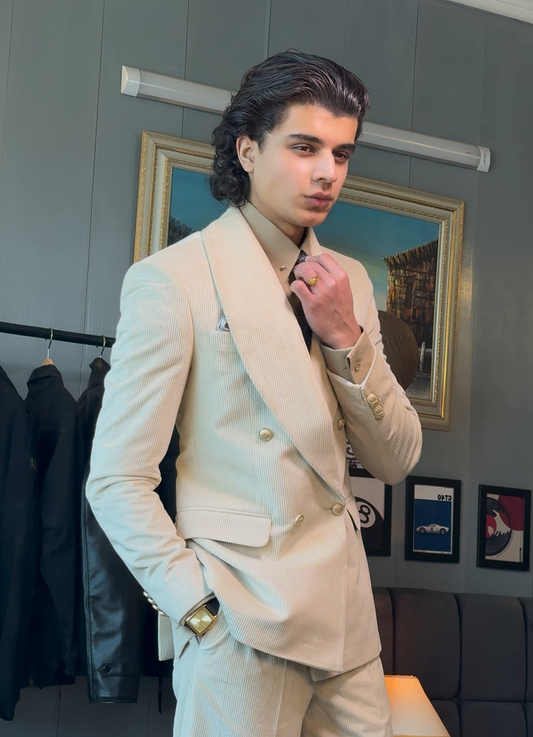 Elysian - Cream Corduroy Two-Piece Suit