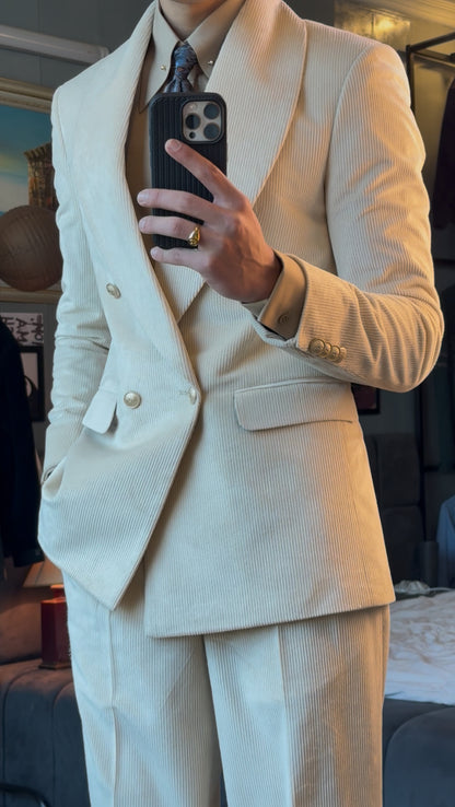 Elysian - Cream Corduroy Two-Piece Suit