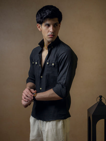 Black with Ivory Shorts