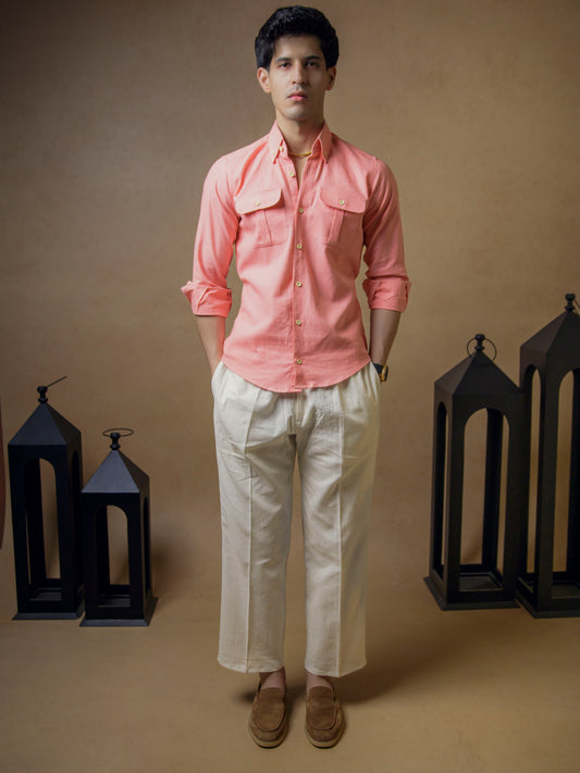 Pink with Ivory