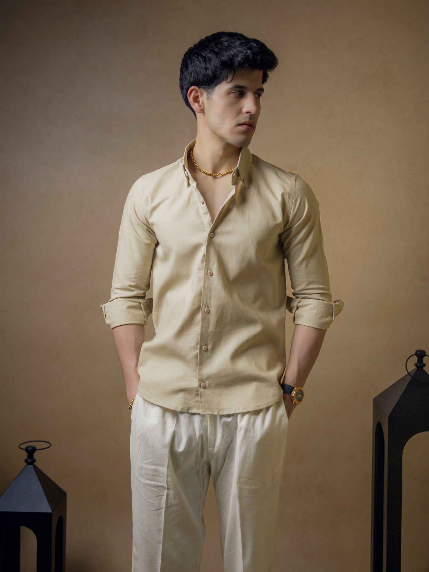 Beige with Ivory