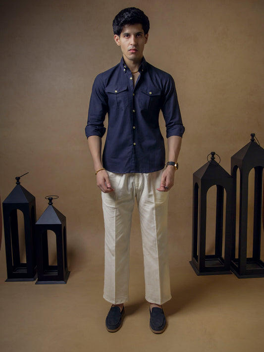 Dark Navy with Ivory