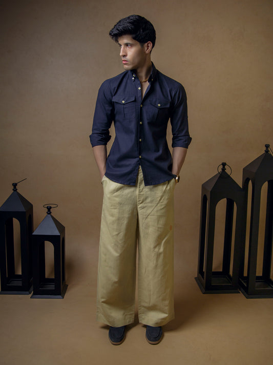 Dark Navy with Beige