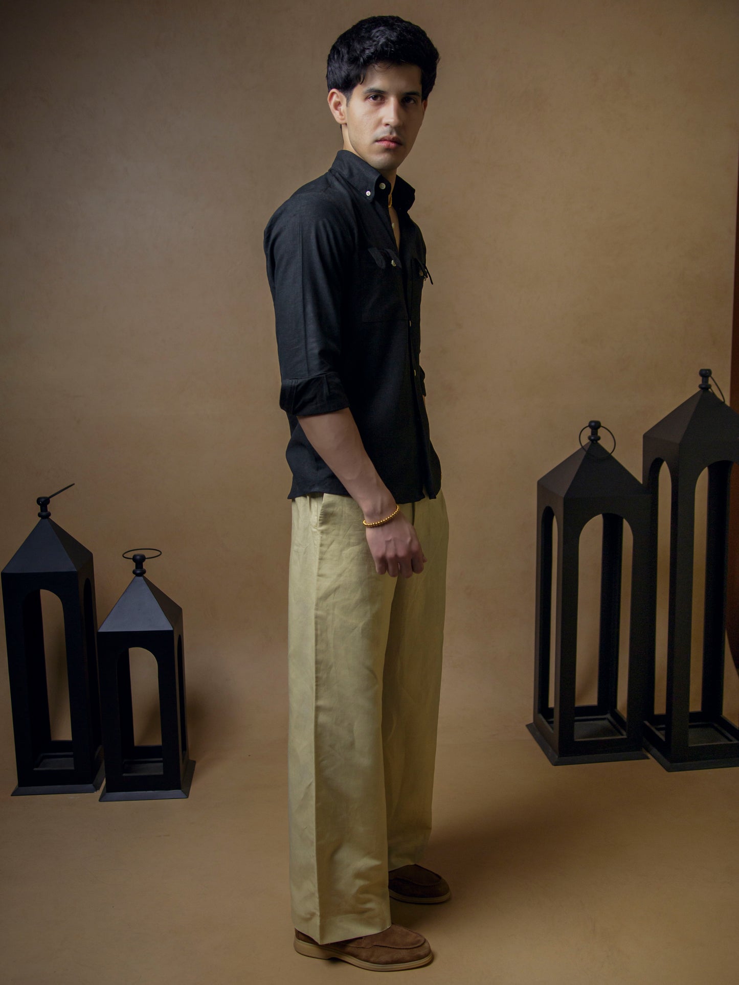 Black with Beige