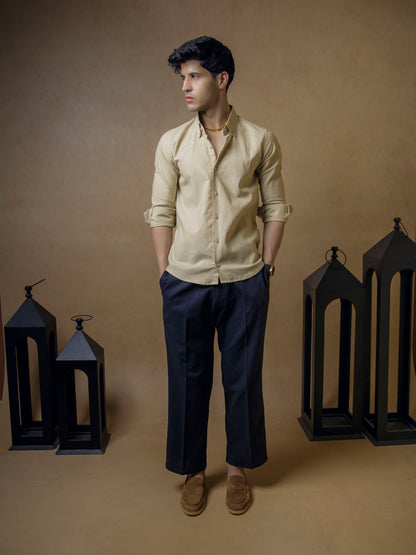 Beige with Dark Navy