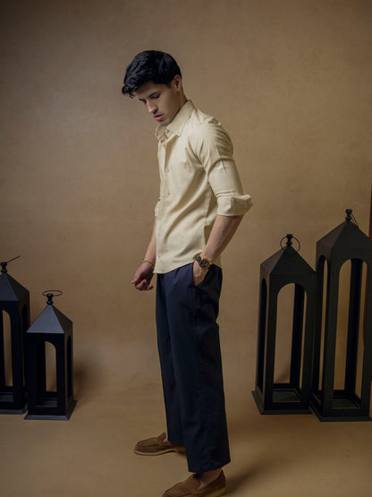 Beige with Dark Navy