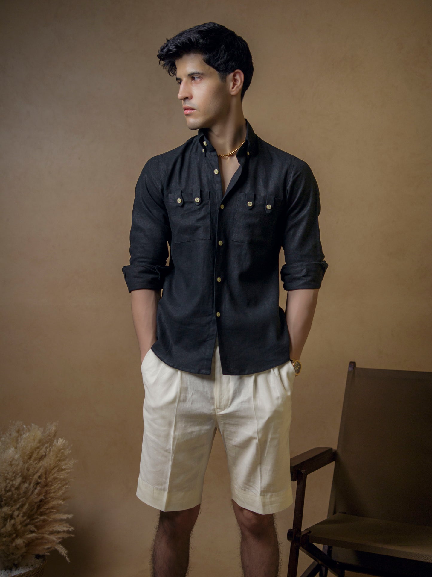 Black with Ivory Shorts