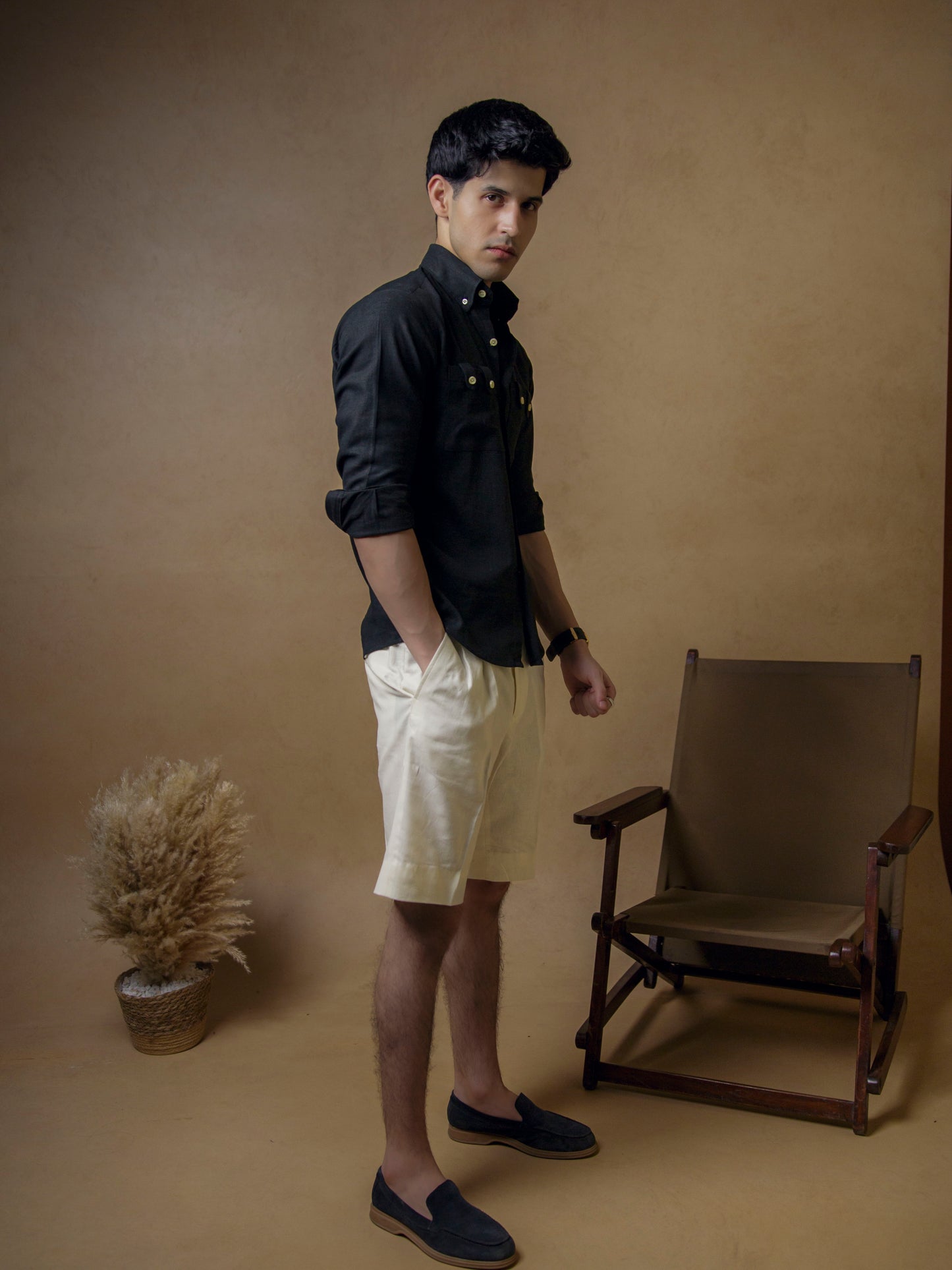 Black with Ivory Shorts