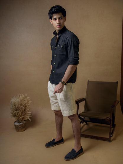 Black with Ivory Shorts
