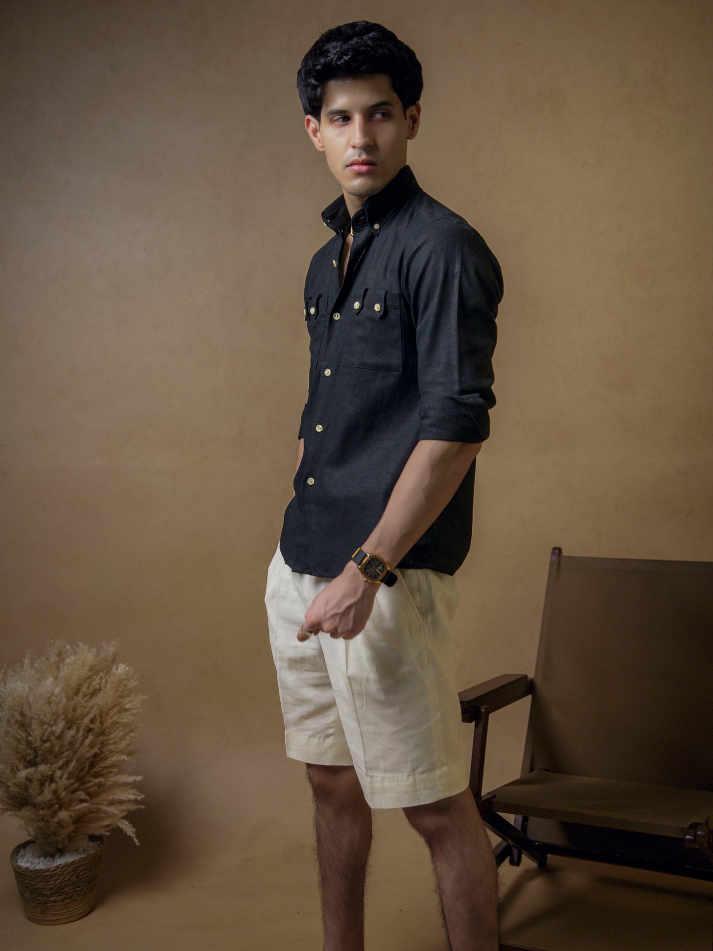 Black with Ivory Shorts