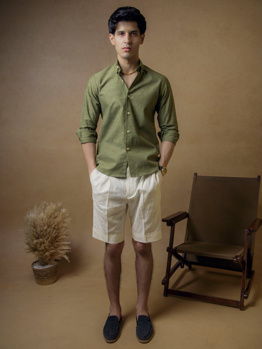Dark Olive with Ivory Shorts, Co-ord Set